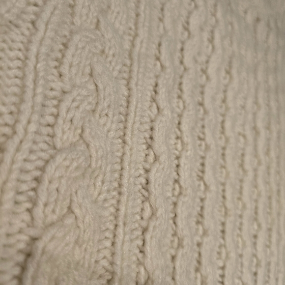 AE77 American Eagle Men's Fisherman Crewneck Cashmere Sweater Cream‎ NWT Size XL - Picture 11 of 13